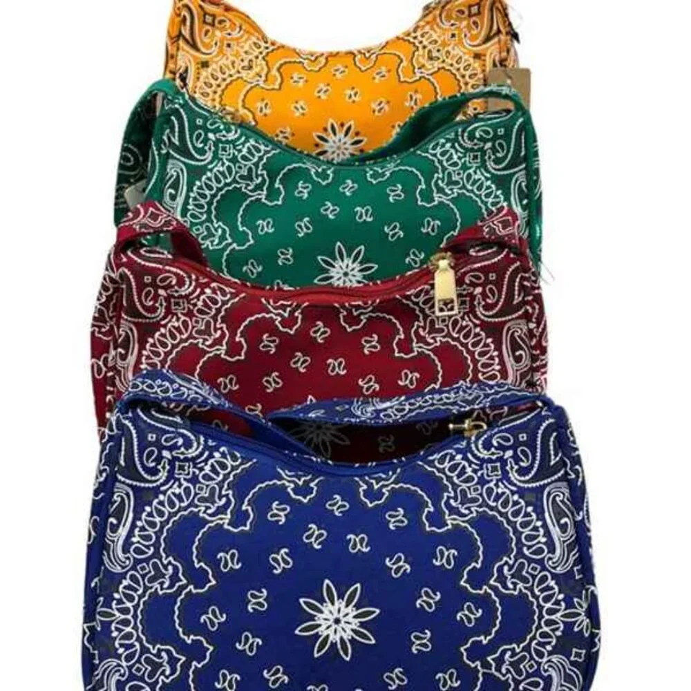 Bandana Paisley Print SM Shoulder Handbag - NWT - Blue/White